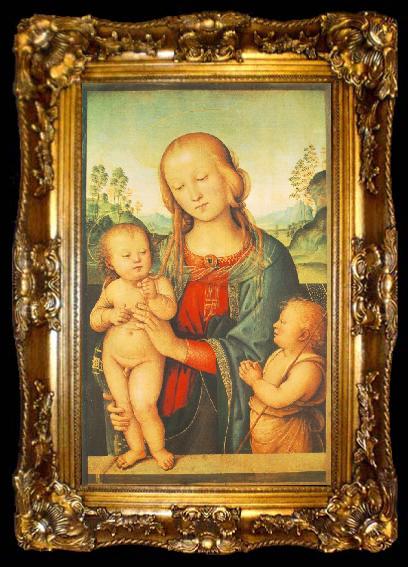 framed  PERUGINO, Pietro Madonna with Child and Little St John a, ta009-2